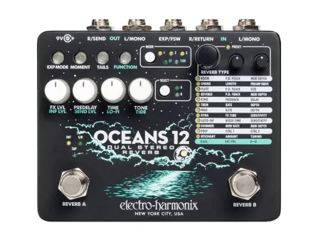 Electro-Harmonix Oceans 12 Dual Stereo Reverb Pedal Electro-Harmonix Oceans 12 Dual Stereo Reverb Pedal